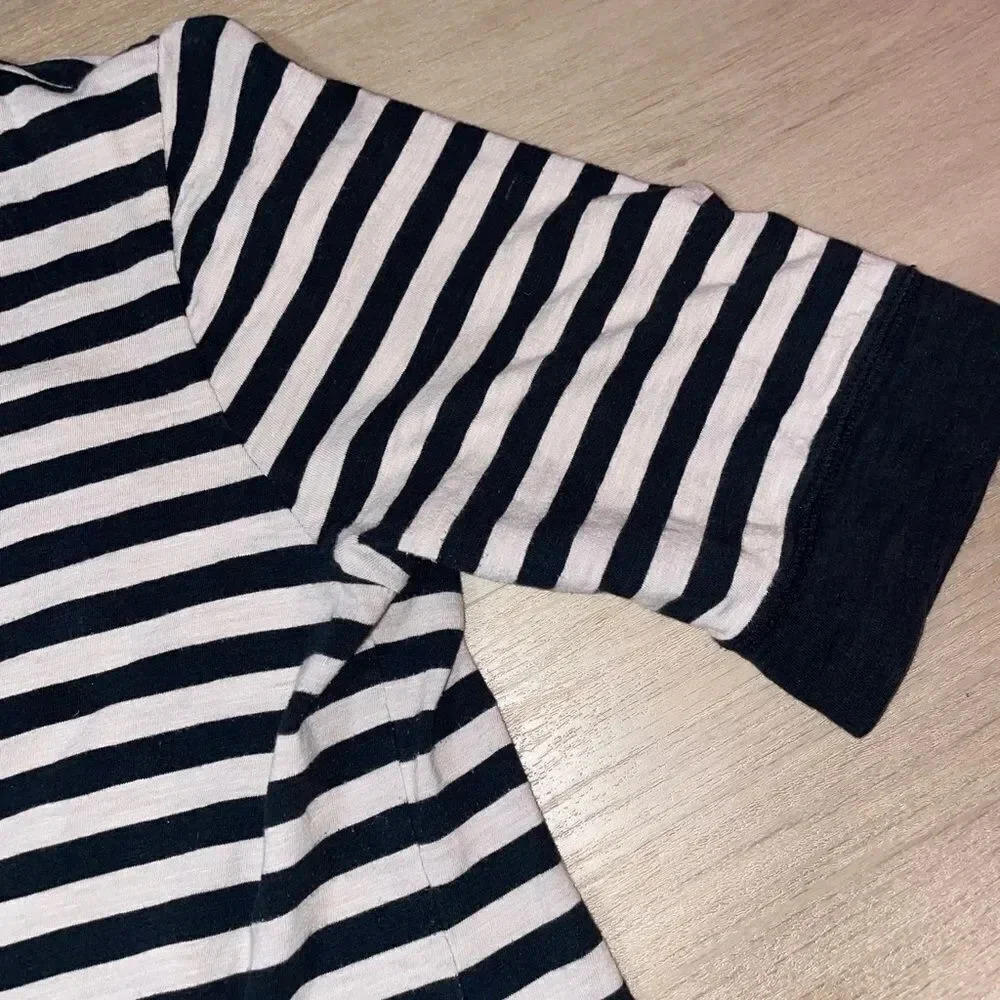 OFF WHITE/BLACK BANANA REPUBLIC RELAXED FIT DRESS 3/4” SLEEVES SIZE XTRA LARGE - Picture 9 of 16